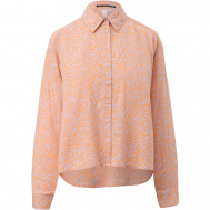 Рубашка  , повседневный стиль, прямой силуэт, длинный рукав, флористический принт, размер 34 (XS), розовый Q/S by s.Oliver