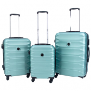 Комплект чемоданов , 3 шт., 91 л, размер S/M/L, белый, зеленый BAGS-ART