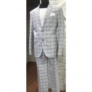 Костюм , пиджак и брюки, размер 182-104, серый, белый Truvor