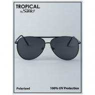 Солнцезащитные очки , авиаторы, оправа: металл, с защитой от УФ, поляризационные, для мужчин, черный TROPICAL