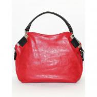 Сумка  шоппер  классическая, вмещает А4, внутренний карман, красный BagSTORY