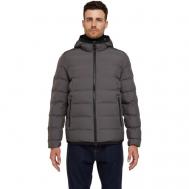 куртка , демисезон/зима, силуэт прямой, ветрозащитная, водонепроницаемая, капюшон, стеганая, карманы, размер 46, серый Geox