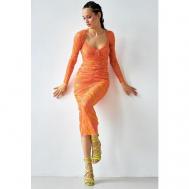 Платье , вечернее, макси, подкладка, размер 40, желтый, оранжевый ALZA