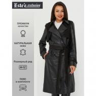 Плащ , демисезонный, натуральная кожа, размер 44, черный Este'e exclusive Fur&Leather