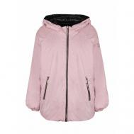 куртка  , демисезон/зима, средней длины, силуэт свободный, капюшон, карманы, размер S, розовый Liu Jo