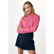 Блуза  , нарядный стиль, прямой силуэт, длинный рукав, однотонная, размер L, розовый Mexx
