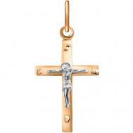 Крестик Яхонт, комбинированное золото, 585 проба Яхонт Ювелирный