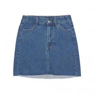 Юбка  джинсовая, мини, карманы, размер 6, синий H&M