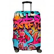 Чехол для чемодана , размер M, оранжевый, розовый LeJoy