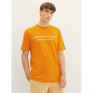 Футболка , хлопок, размер XL, оранжевый Tom Tailor