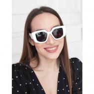 Солнцезащитные очки , кошачий глаз, оправа: пластик, с защитой от УФ, поляризационные, для женщин, белый Неушанка