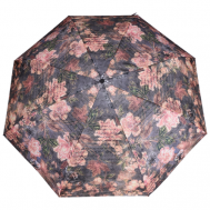 Зонт , автомат, 3 сложения, купол 110 см., 8 спиц, чехол в комплекте, для женщин, розовый, серый Zest