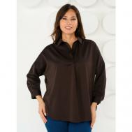Блуза  , размер 54, коричневый MAXROSES