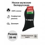 Мужские носки , 1 пара, классические, износостойкие, усиленная пятка, на Новый год, на 23 февраля, антибактериальные свойства, размер 31, черный Республика Беларусь