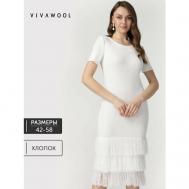 Платье , в классическом стиле, размер 46, белый Vivawool