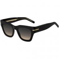 Солнцезащитные очки , квадратные, оправа: пластик, с защитой от УФ, для женщин, черный BOSS