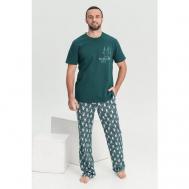 Пижама , карманы, размер 58, зеленый Оптима Трикотаж
