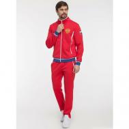 Костюм , олимпийка и брюки, силуэт прямой, карманы, размер XL, красный Фокс Спорт