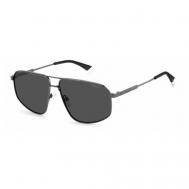 Солнцезащитные очки , авиаторы, оправа: металл, с защитой от УФ, поляризационные, для мужчин, серый Polaroid