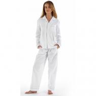 Пижама , длинный рукав, карманы, пояс на резинке, размер L, белый Lappartement