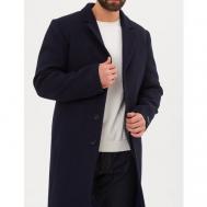 Пальто , демисезон/зима, силуэт прилегающий, удлиненное, карманы, подкладка, без капюшона, утепленное, размер 48-182, синий Misteks design
