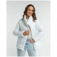 куртка   демисезонная, силуэт прямой, без капюшона, размер 54, белый ДЮТО