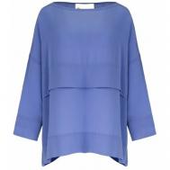 Блуза  , классический стиль, размер l, голубой 8pm