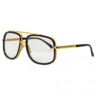 Солнцезащитные очки , квадратные, оправа: металл, складные, с защитой от УФ, зеркальные, золотой Медов