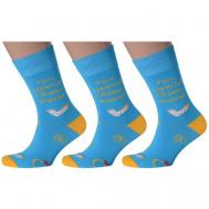 Мужские носки , 3 пары, классические, размер 27 (41-43), голубой MoscowSocksClub