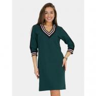 Платье-толстовка , в спортивном стиле, полуприлегающее, миди, размер 48, зеленый lovetex.store