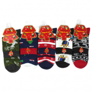 Мужские носки , 5 пар, 5 уп., фантазийные, на Новый год, размер 41-47, черный, красный Мастер Хлопка