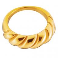 Кольцо , нержавеющая сталь, размер 18, золотой, желтый Kalinka modern story