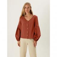Блуза  , размер 50, коричневый Pompa