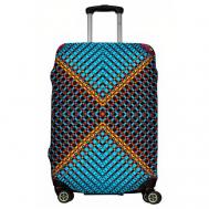 Чехол для чемодана , размер M, оранжевый, голубой LeJoy