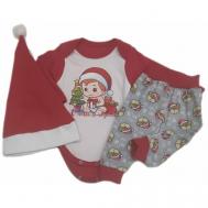 Комплект одежды   для мальчиков, чепчик и брюки и боди, размер 62, красный Бутик для малышей "Мой ангелок"