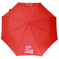 Мини-зонт , автомат, купол 98 см., 8 спиц, система «антиветер», чехол в комплекте, в подарочной упаковке, для женщин, красный Moschino