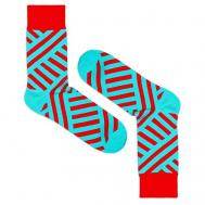 Носки  Носки дизайнерские  - Diagonal Stripes, размер 39-41, красный, голубой, синий Burning heels