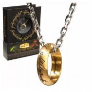 Комплект бижутерии  Кольцо Всевластия: кольцо, цепь, размер кольца 19.8, размер колье/цепочки 61 см., золотой The Noble Collection