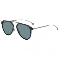Солнцезащитные очки BOSS, прямоугольные, оправа: металл, поляризационные, для мужчин, синий Hugo Boss