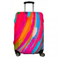 Чехол для чемодана , размер M, фиолетовый, розовый LeJoy