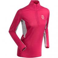 Термобелье футболка  Training Wool Half Zip, шерсть, плоские швы, размер L, красный, розовый Bjorn Daehlie