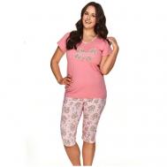 Пижама , футболка, пояс, размер 6XL, розовый TARO