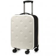 Умный чемодан , ABS-пластик, водонепроницаемый, увеличение объема, 45 л, размер S, белый OneTeamGroup