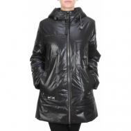 Куртка  демисезонная, средней длины, силуэт полуприлегающий, карманы, размер 50, черный Фабричный Китай