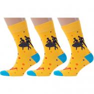 Мужские носки , 3 пары, размер 27 (41-43), желтый MoscowSocksClub