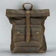 Рюкзак , натуральная кожа, отделение для ноутбука, внутренний карман, коричневый Mantica