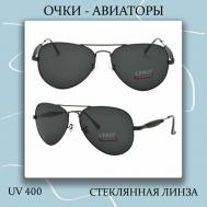 Солнцезащитные очки , авиаторы, оправа: металл, с защитой от УФ, черный MISCELLAN
