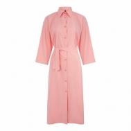 Платье-рубашка хлопок, повседневное, миди, размер onesize, розовый Settes