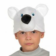 Карнавальная шапка детская "Мишка Полярный", размер 52-54 см Карнавалофф