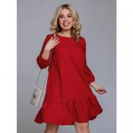 Платье , свободный силуэт, мини, размер 58, красный With street